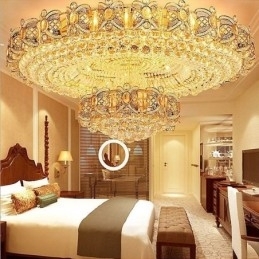 Moderne gouden kristallen plafondlamp ronde inbouwverlichting