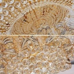 Moderne gouden kristallen plafondlamp ronde inbouwverlichting