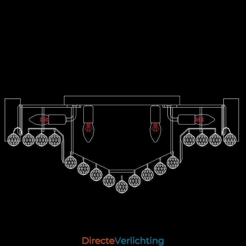 Europese plafondlamp met kristal voor inbouw