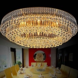 Plafondlamp met kristallen, inbouw, Europees ovaal