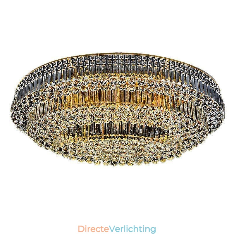Plafondlamp met kristallen, inbouw, Europees ovaal