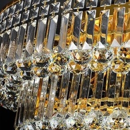 Plafondlamp met kristallen, inbouw, Europees ovaal