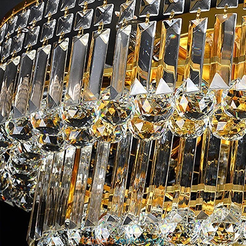Plafondlamp met kristallen, inbouw, Europees ovaal