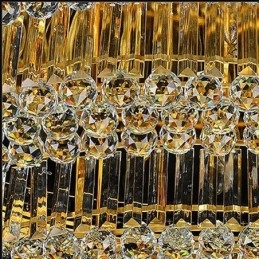 Plafondlamp met kristallen, inbouw, Europees ovaal