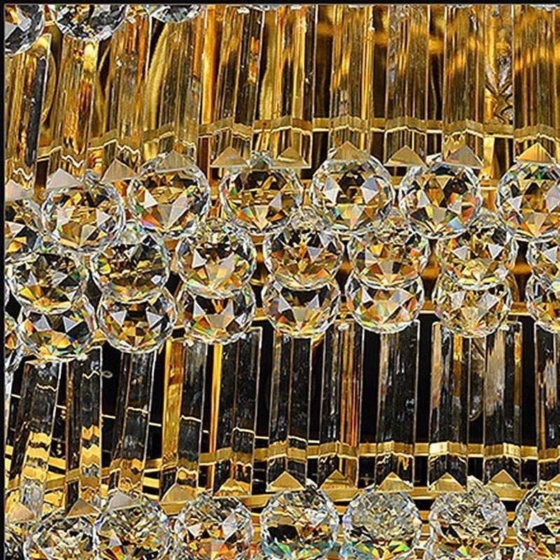 Plafondlamp met kristallen, inbouw, Europees ovaal