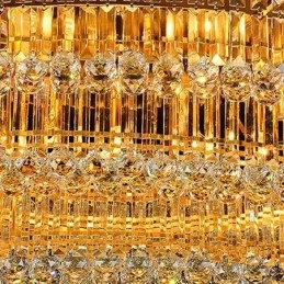 Plafondlamp met kristallen, inbouw, Europees ovaal