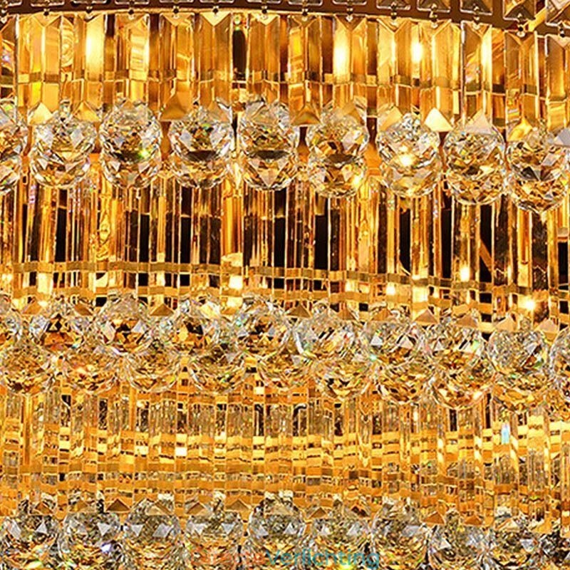 Plafondlamp met kristallen, inbouw, Europees ovaal