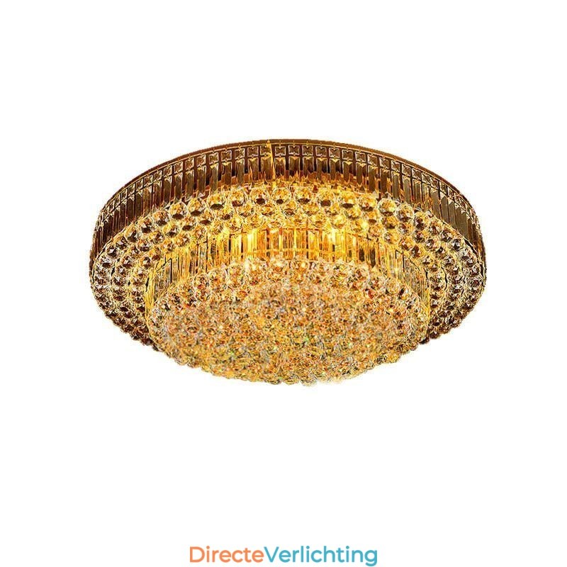 Plafondlamp met kristallen inbouw, Europese ronde verlichting