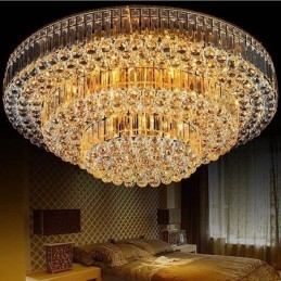 Plafondlamp met kristallen inbouw, Europese ronde verlichting