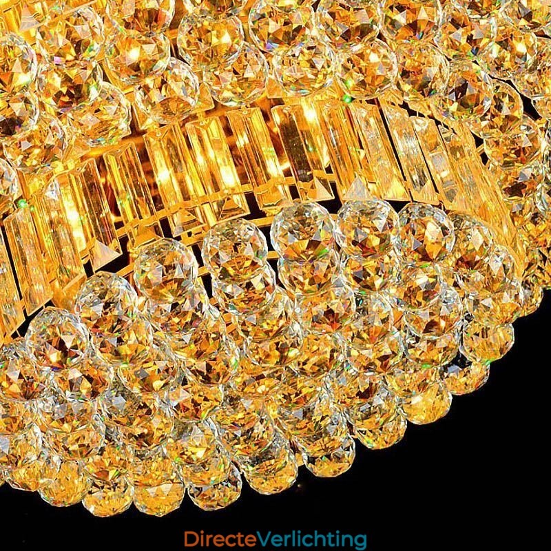 Plafondlamp met kristallen inbouw, Europese ronde verlichting