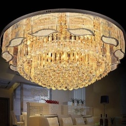 Kristallen plafondlamp, moderne, eenvoudige ronde plafondlamp