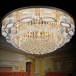 Kristallen plafondlamp, moderne, eenvoudige ronde plafondlamp