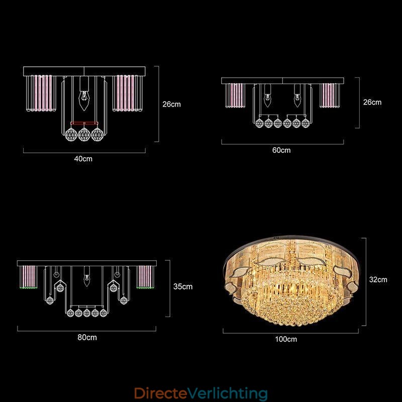 Kristallen plafondlamp, moderne, eenvoudige ronde plafondlamp