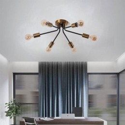 Sputnik kroonluchter 6-lichts semi-inbouw plafondlamp