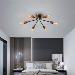 Sputnik kroonluchter 6-lichts semi-inbouw plafondlamp