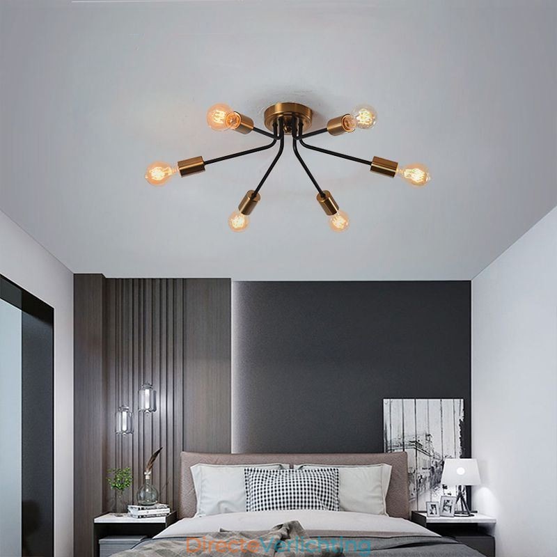 Sputnik kroonluchter 6-lichts semi-inbouw plafondlamp