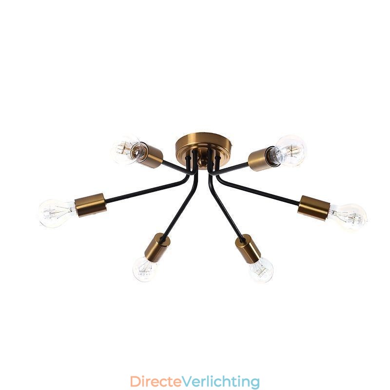 Sputnik kroonluchter 6-lichts semi-inbouw plafondlamp