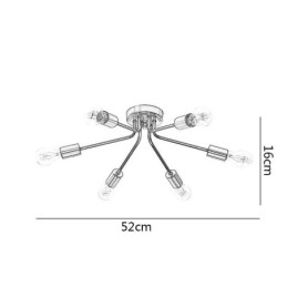 Sputnik kroonluchter 6-lichts semi-inbouw plafondlamp