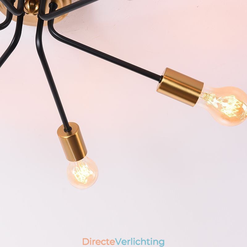 Sputnik kroonluchter 6-lichts semi-inbouw plafondlamp