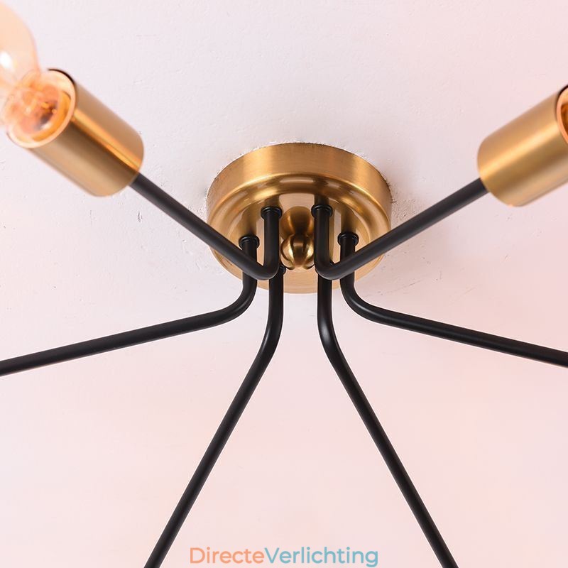 Sputnik kroonluchter 6-lichts semi-inbouw plafondlamp