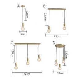 Nordic Brass 3 Hanglamp Cluster Licht Eiland Creatieve Minimalistische Verlichtingsarmatuur