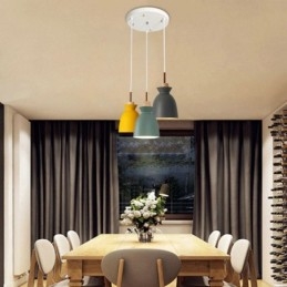Nordic Simple Macaron Hanglamp Iron Arti Drie Lampen