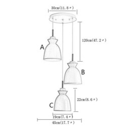 Nordic Simple Macaron Hanglamp Iron Arti Drie Lampen