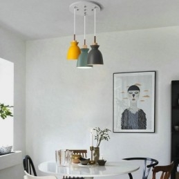 Nordic Simple Macaron Hanglamp Iron Arti Drie Lampen