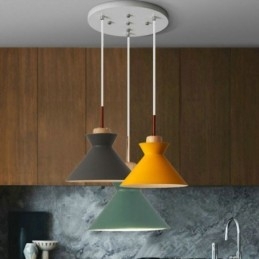 Nordic Macaron Island 3-lichts hanglamp, eenvoudig ijzer, Arti, drie lampen