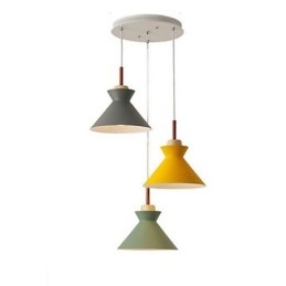 Nordic Macaron Island 3-lichts hanglamp, eenvoudig ijzer, Arti, drie lampen