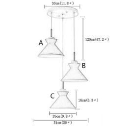 Nordic Macaron Island 3-lichts hanglamp, eenvoudig ijzer, Arti, drie lampen