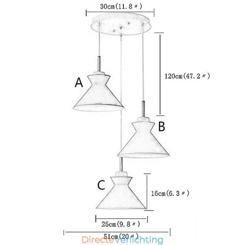 Nordic Macaron Island 3-lichts hanglamp, eenvoudig ijzer, Arti, drie lampen
