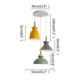 Macaron Hanglamp Nordic Eenvoudige IJzeren Arti Drie Lichten Armatuur
