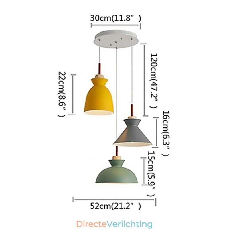Macaron Hanglamp Nordic Eenvoudige IJzeren Arti Drie Lichten Armatuur