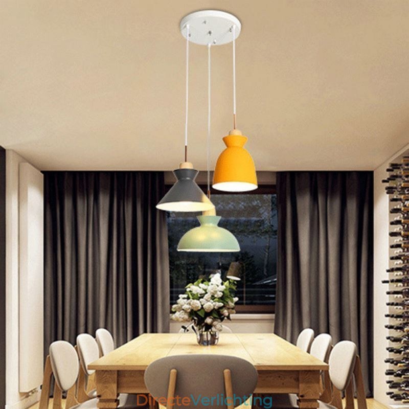 Macaron Hanglamp Nordic Eenvoudige IJzeren Arti Drie Lichten Armatuur