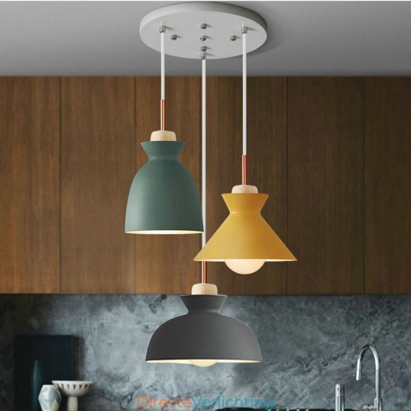 Macaron Hanglamp Nordic Eenvoudige IJzeren Arti Drie Lichten Armatuur