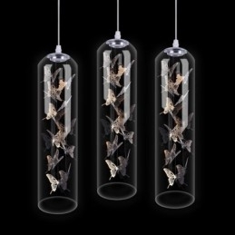 Glazen hanglamp Creatieve Scandinavische cilinderlamp Vlinderlamp