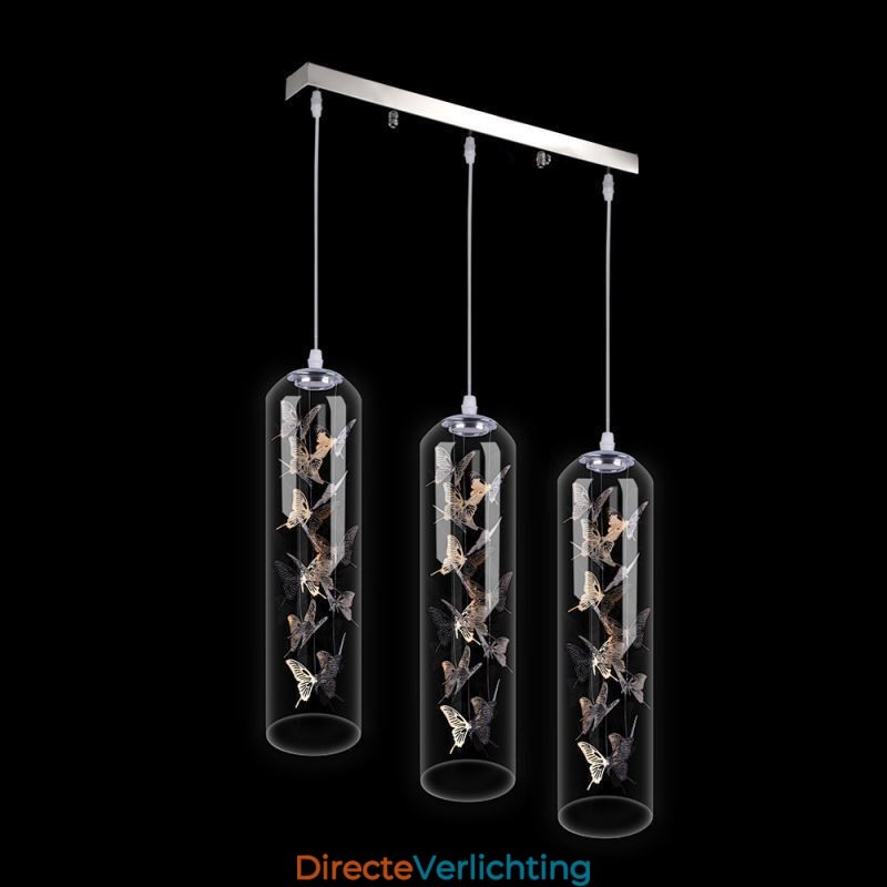 Glazen hanglamp Creatieve Scandinavische cilinderlamp Vlinderlamp