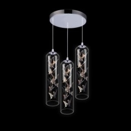 Glazen hanglamp Creatieve Scandinavische cilinderlamp Vlinderlamp