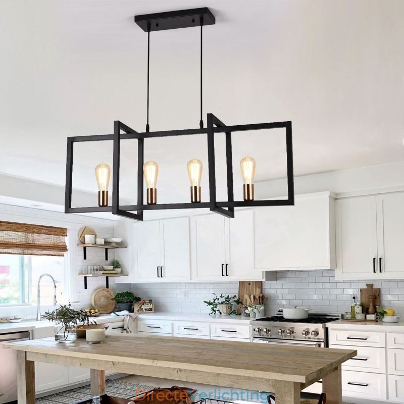 4-lichts hanglamp in industriële stijl Lightingway