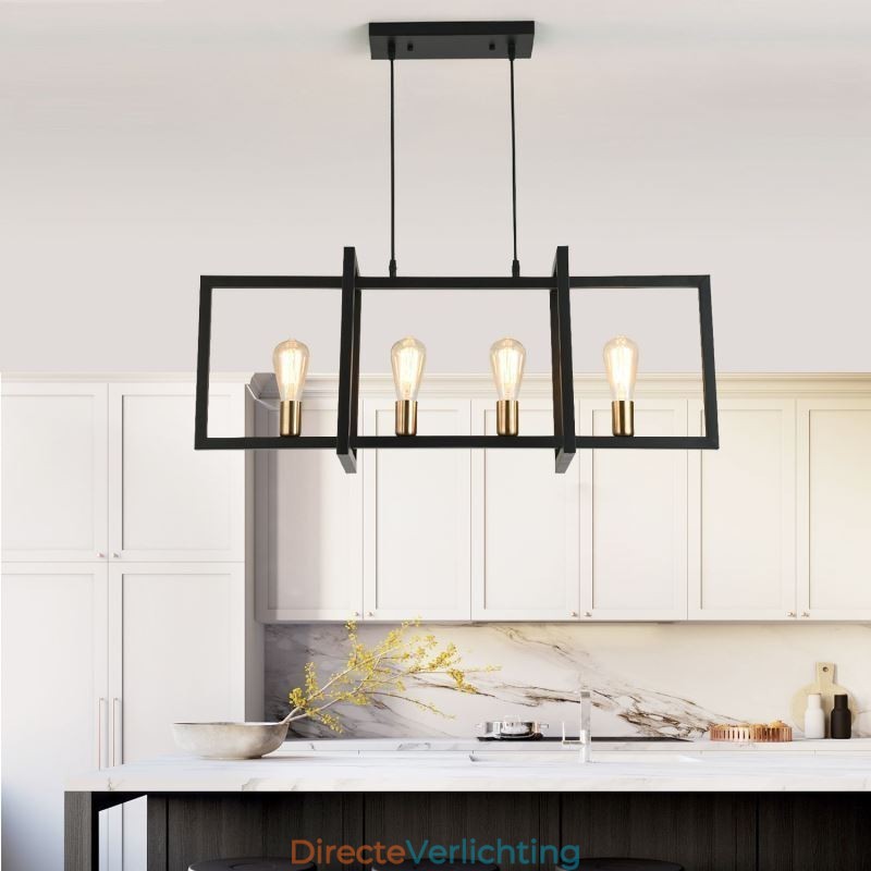 4-lichts hanglamp in industriële stijl Lightingway