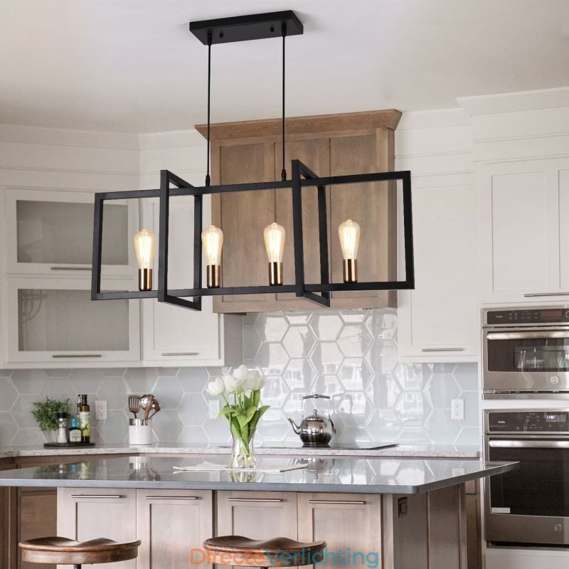 4-lichts hanglamp in industriële stijl Lightingway