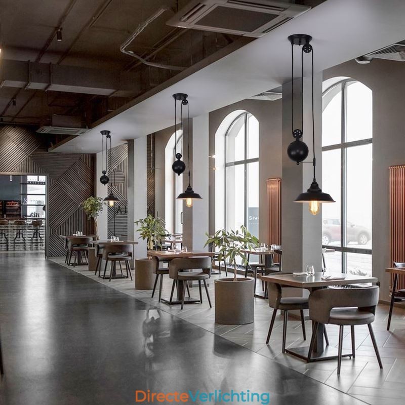Industriële boerderij katrol hanglamp intrekbaar ontwerp verstelbare hoogte