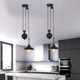 Industriële boerderij katrol hanglamp intrekbaar ontwerp verstelbare hoogte