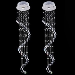 Kristallen hanglamp kroonluchterverlichting 1 lampen zilveren kap helder K9 kristal helix plafondlampen H120CM
