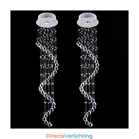 Kristallen hanglamp kroonluchterverlichting 1 lampen zilveren kap helder K9 kristal helix plafondlampen H120CM Kristallen hanglamp kroonluchterverlichting 1 lampen zilveren kap helder K9 kristal helix plafondlampen H120CM