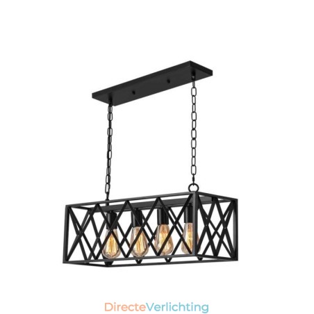 Rustieke rechthoekige hanglamp 4-lichts boerderij hanglamp Rustieke rechthoekige hanglamp 4-lichts boerderij hanglamp