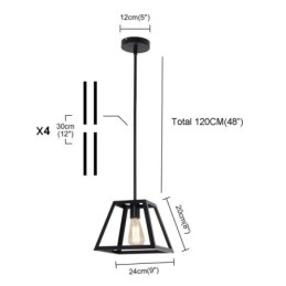 Rustieke boerderij hanglamp industriële mini metalen plafondlamp trapeziumvormige vorm eiland