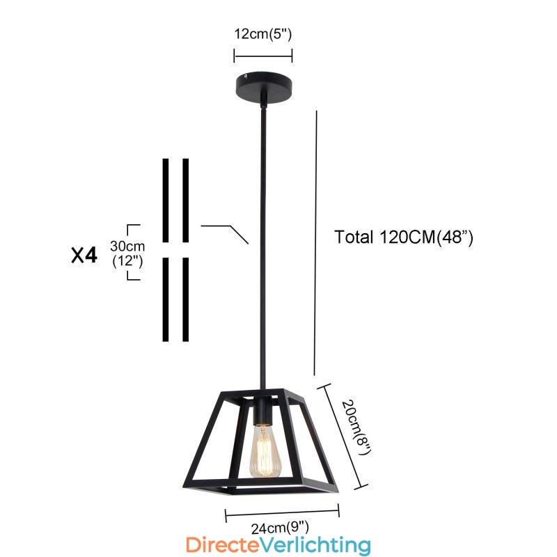 Rustieke boerderij hanglamp industriële mini metalen plafondlamp trapeziumvormige vorm eiland