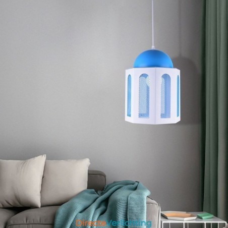 Kasteelvormige hanglamp, moderne blauwe en witte kleur Kasteelvormige hanglamp, moderne blauwe en witte kleur